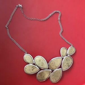 Mixed-Metal Leaf Statement Necklace